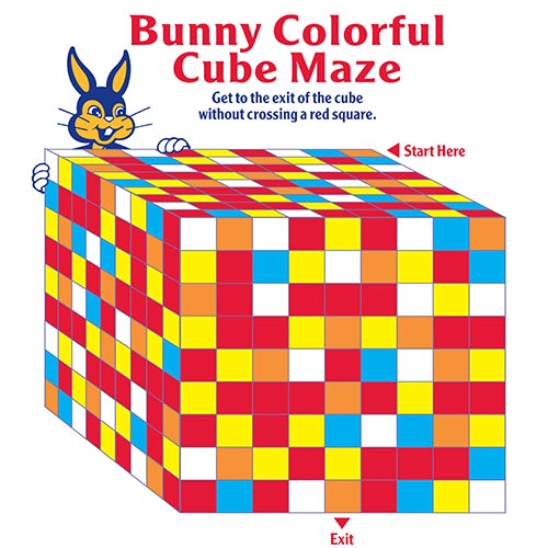 colorful cube maze activity sheet