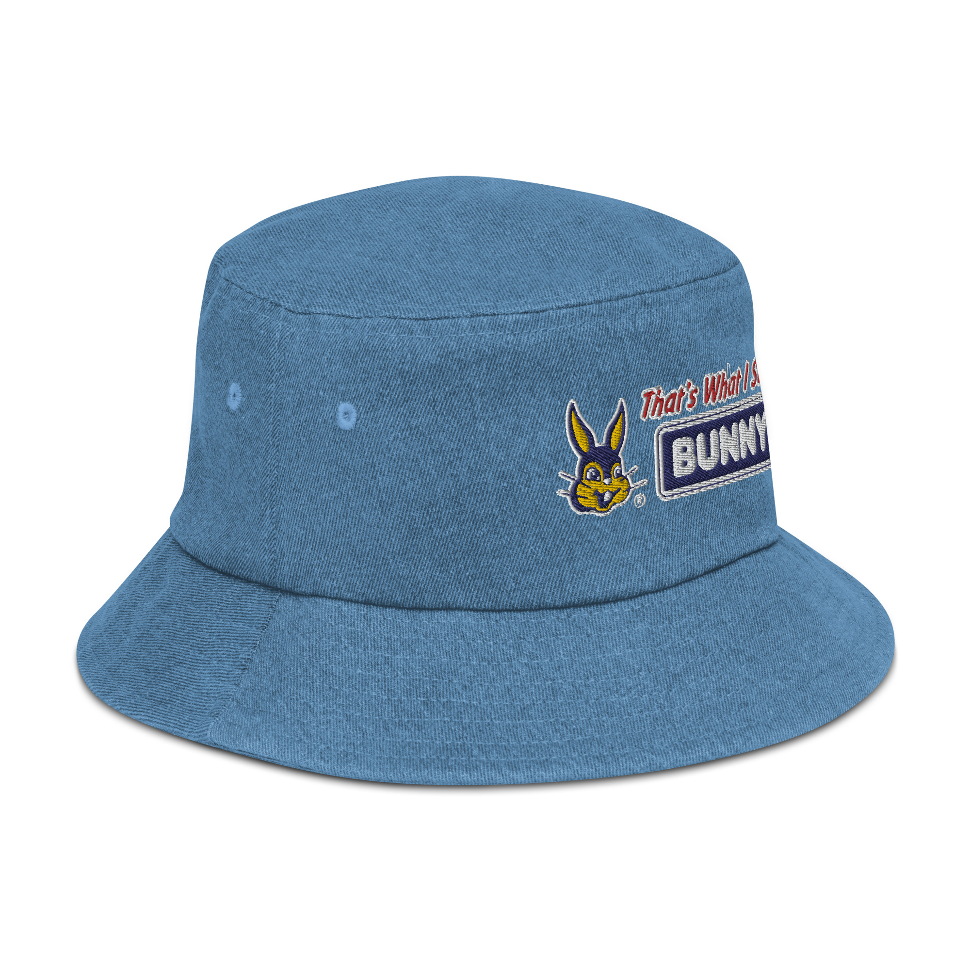 Denim bucket hat with logo